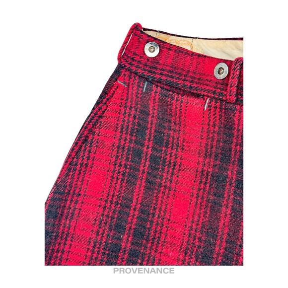 🔴 Woolrich Wool Hunting Pants Knickers - Red/Black Plaid 34 - Picture 8 of 9
